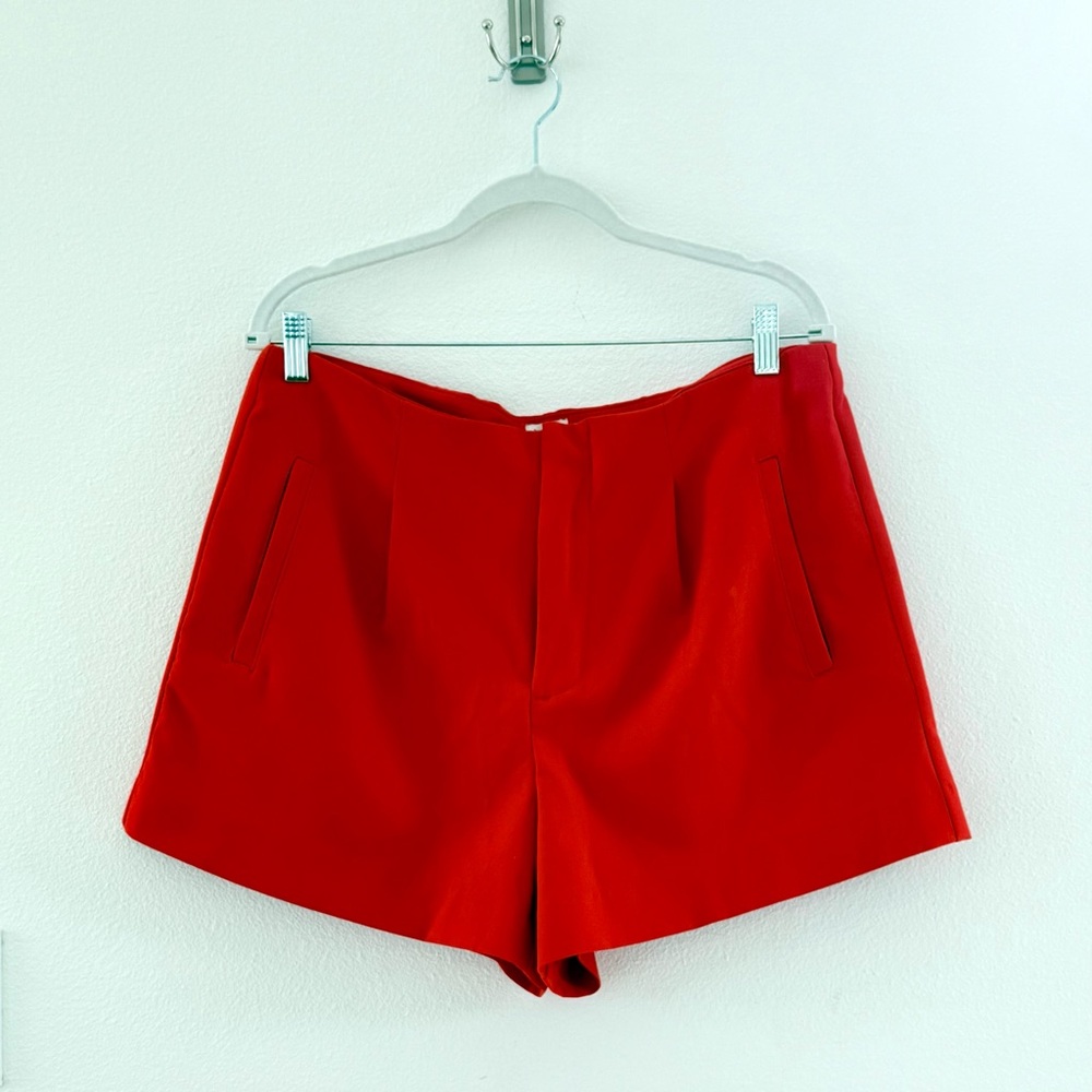 Vibrant Red Orange Shorts
